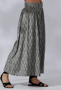 Ikkat Black And Grey Flared Culottes image 3