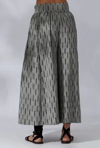 Ikkat Black And Grey Flared Culottes image 4