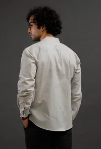 Grey Cotton Slim Fit Shirt image 3