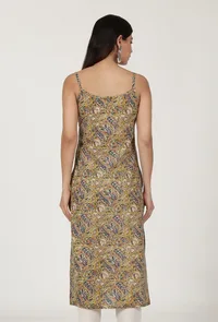Kalamkari Printed Yellow Color Cotton Slip image 4