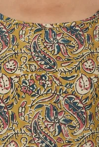Kalamkari Printed Yellow Color Cotton Slip image 5