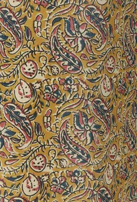 Kalamkari Printed Yellow Color Cotton Slip image 6