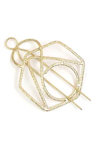 Geometric Gold Finish Brass Juda Pin image 2