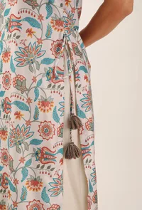 Set Of 2: Lilybeth Floral Chintz Straight Kurta With Organza Flared Palazzo Pants image 6