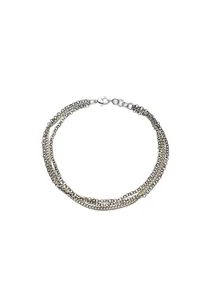 Set of 2: Multi-String silver plated brass Anklet image 2