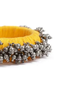 Yellow Thread Wooden Bangles image 4