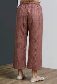 Plum Hand-Block Stripe Wide Leg Pants image 4