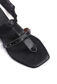 Onyx Black Braided Tie Up Flats image 3