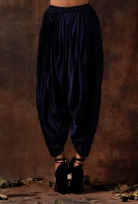 Set of 2 : Blue Satin Blouse and Dhoti image 4