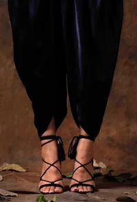 Set of 2 : Blue Satin Blouse and Dhoti image 6