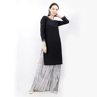 Black Cotton Kurta And White Tie & Dye Palazzo Set image 2