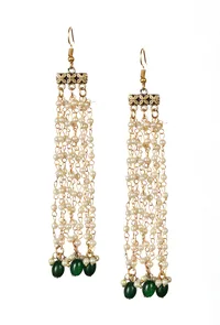 Ivory Trail Green Drop Earrings image 2