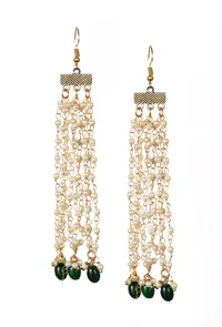 Ivory Trail Green Drop Earrings image 3