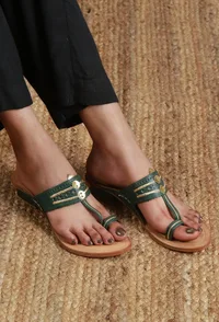 Traditional Handmade Genuine Cruelty-Free Leather Kolhapuri Chappal image 1