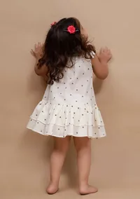 Off-White Polka Dot Printed Dress image 3