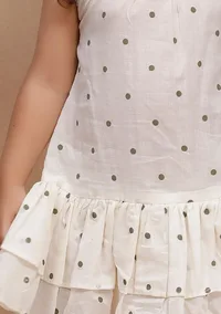 Off-White Polka Dot Printed Dress image 4