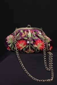 Purple gathered clutch image 3