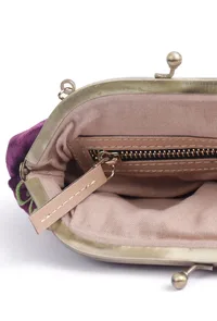 Purple gathered clutch image 6