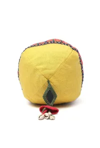 Tuscan Yellow Cotton Mirror Tassels Potli image 5
