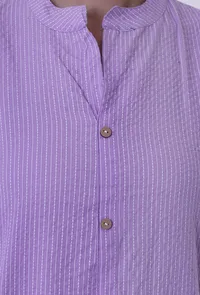 Set Of 2: Lavender Cotton Kurti With Palazzo Set image 4