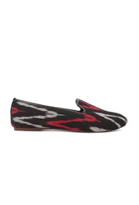 Black, Red & Grey Ikat Flat Cruelty Free Leather Ballerina image 5