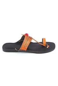 Genuine Cruelty-Free Leather Ethnic Toe-Ring Kolhapuri Sandals image 4