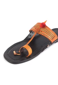 Genuine Cruelty-Free Leather Ethnic Toe-Ring Kolhapuri Sandals image 5