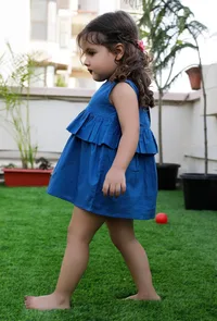 Serina Blue Cotton Cotton Dress image 2