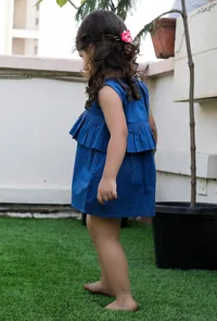 Serina Blue Cotton Cotton Dress image 4