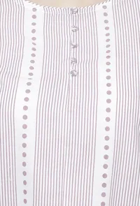Lilac Floral Stripes Hand-Block Printed A line Cotton Kurta image 5