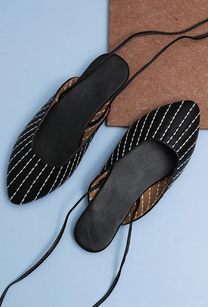 Salena Black Cruelty Free Leather Mules
