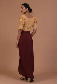 Golden Color Cotton Chikankari Blouse image 5