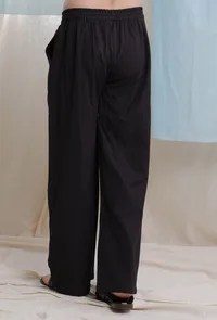 Black heavy cotton flex elasticated waist pajama image 4