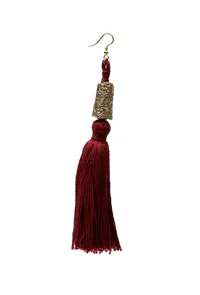 Maroon Tassels Tribal Earrings image 3