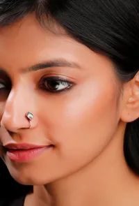 Ancient Intricate Motif Brass Nosepin image 1