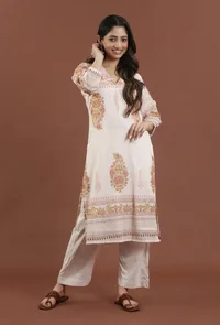 Printed Cotton Straight Kurta image 1