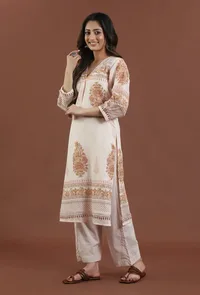 Printed Cotton Straight Kurta image 2