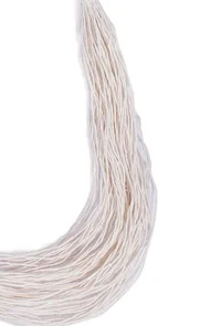 Lace White Coin Layered Thread Necklace image 4