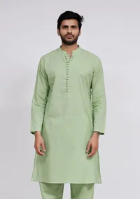 Mint Green cotton Button Down Kurta image 2