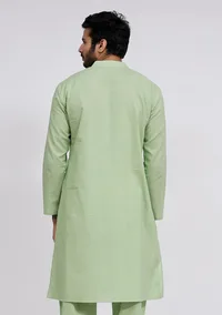 Mint Green cotton Button Down Kurta image 4