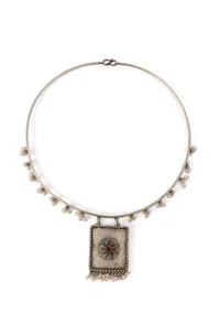 Elegant Oxidized White Bead Hasli image 2