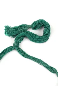 Green Thread & German Silver Tribal Seashell Choker & Earrings Set image 6