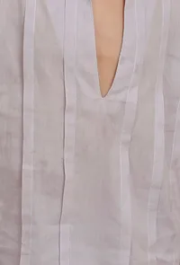 Set Of 2: Light Grey Mul Mul Kurta With Light Grey Pant image 4