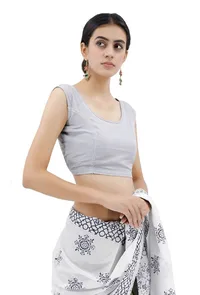 Sleeveless Blouse With Cotton Thread Stitch Lines image 2