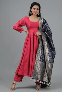 Egyptian Blue Bandhani Brocade Dupatta image 1