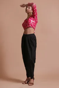 Pink Color Raw Silk Embroidered Blouse image 3