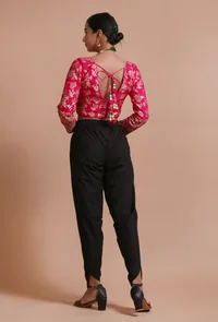 Pink Color Raw Silk Embroidered Blouse image 5