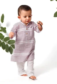 Set of 2 - Hoshimin Purple Kurta Pyjama Set image 1