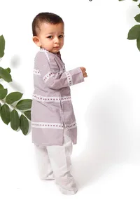 Set of 2 - Hoshimin Purple Kurta Pyjama Set image 2