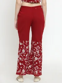 Maroon Parsi Embroidered Palazzos image 5